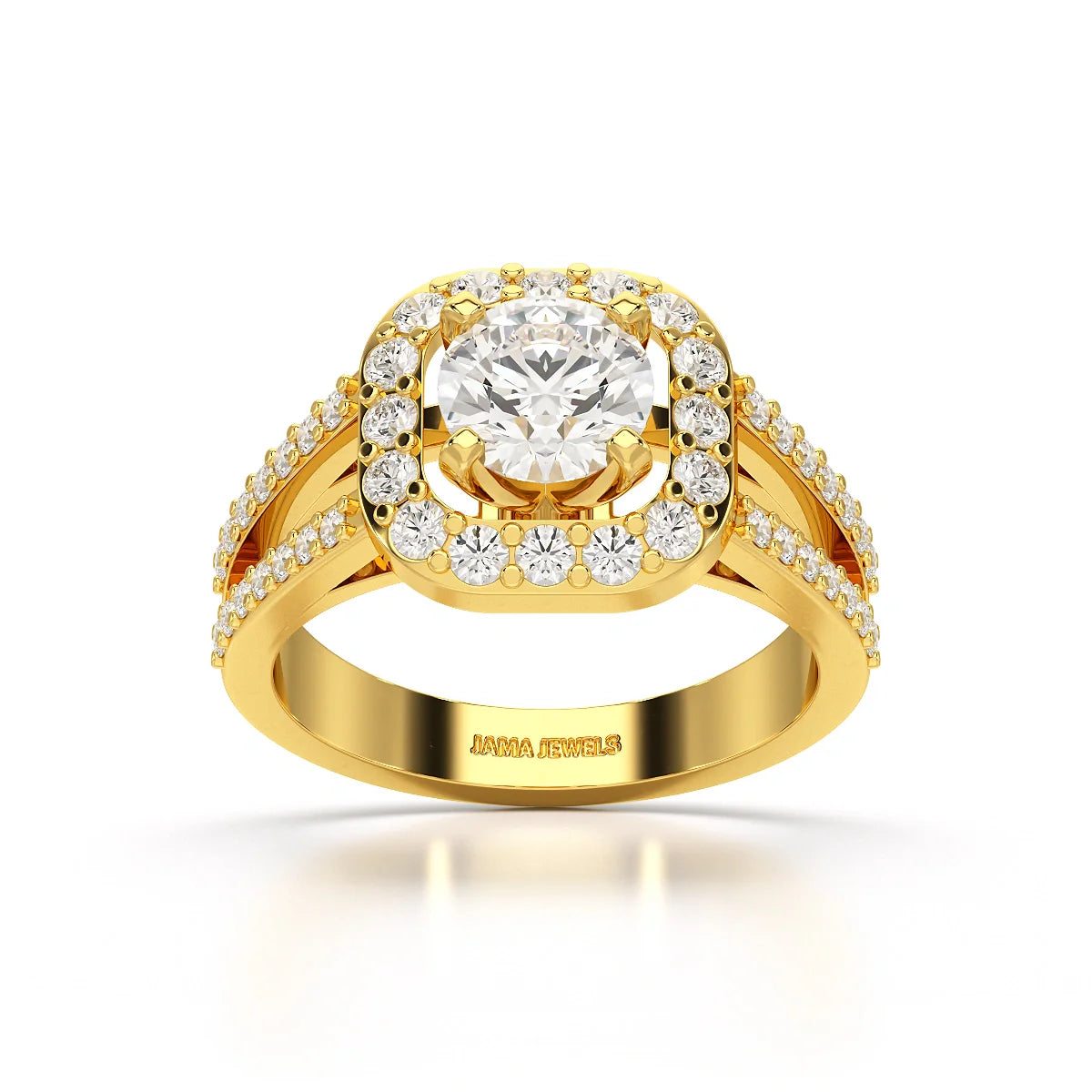 1.72 CT Round Cut Halo Lab Diamond Ring