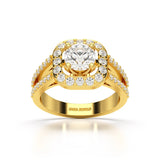 1.72 CT Round Cut Halo Lab Diamond Ring