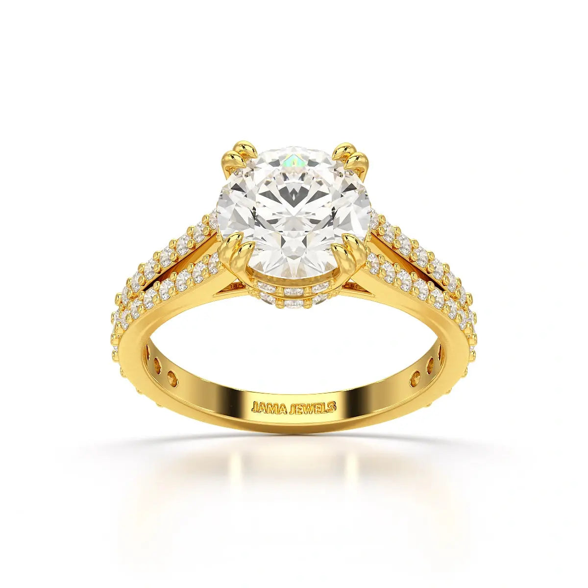 2.65 CT Round Cut Hidden Halo Lab Diamond Ring Jama Jewels