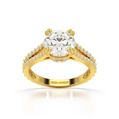 2.65 CT Round Cut Hidden Halo Lab Diamond Ring Jama Jewels