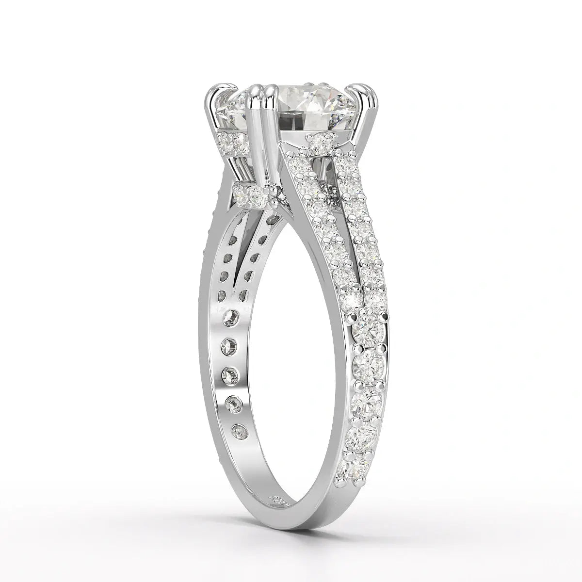 2.65 CT Round Cut Hidden Halo Lab Diamond Ring Jama Jewels