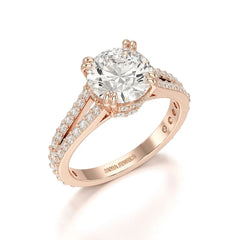 2.65 CT Round Cut Hidden Halo Lab Diamond Ring Jama Jewels