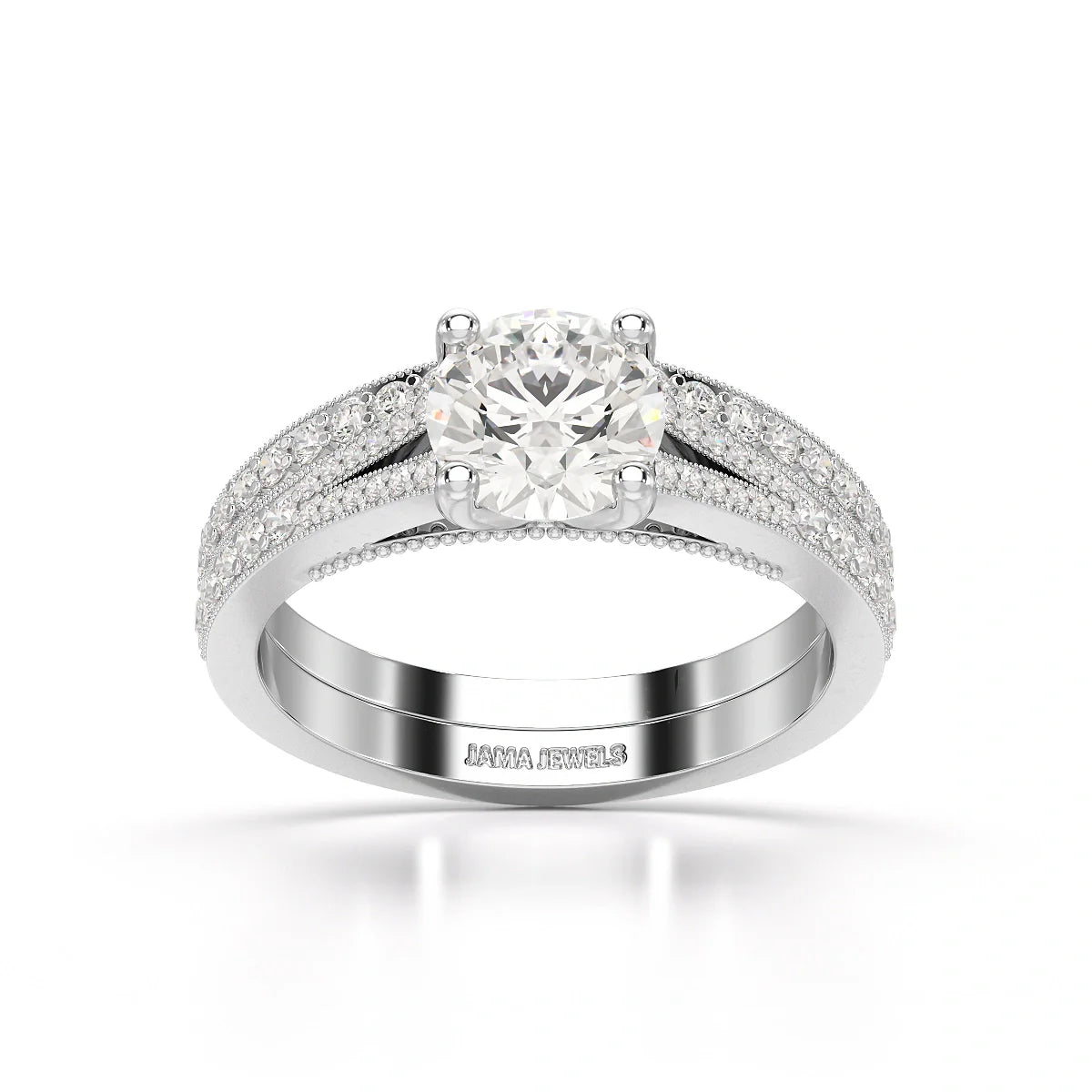 1.45 CT Round Cut Layered Lab Diamond Ring