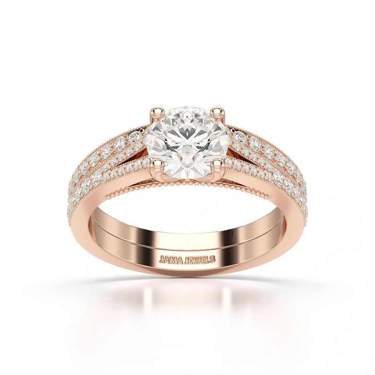 1.45 CT Round Cut Layered Lab Diamond Ring