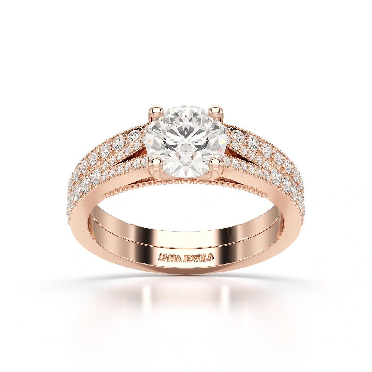 1.45 CT Round Cut Layered Lab Diamond Ring
