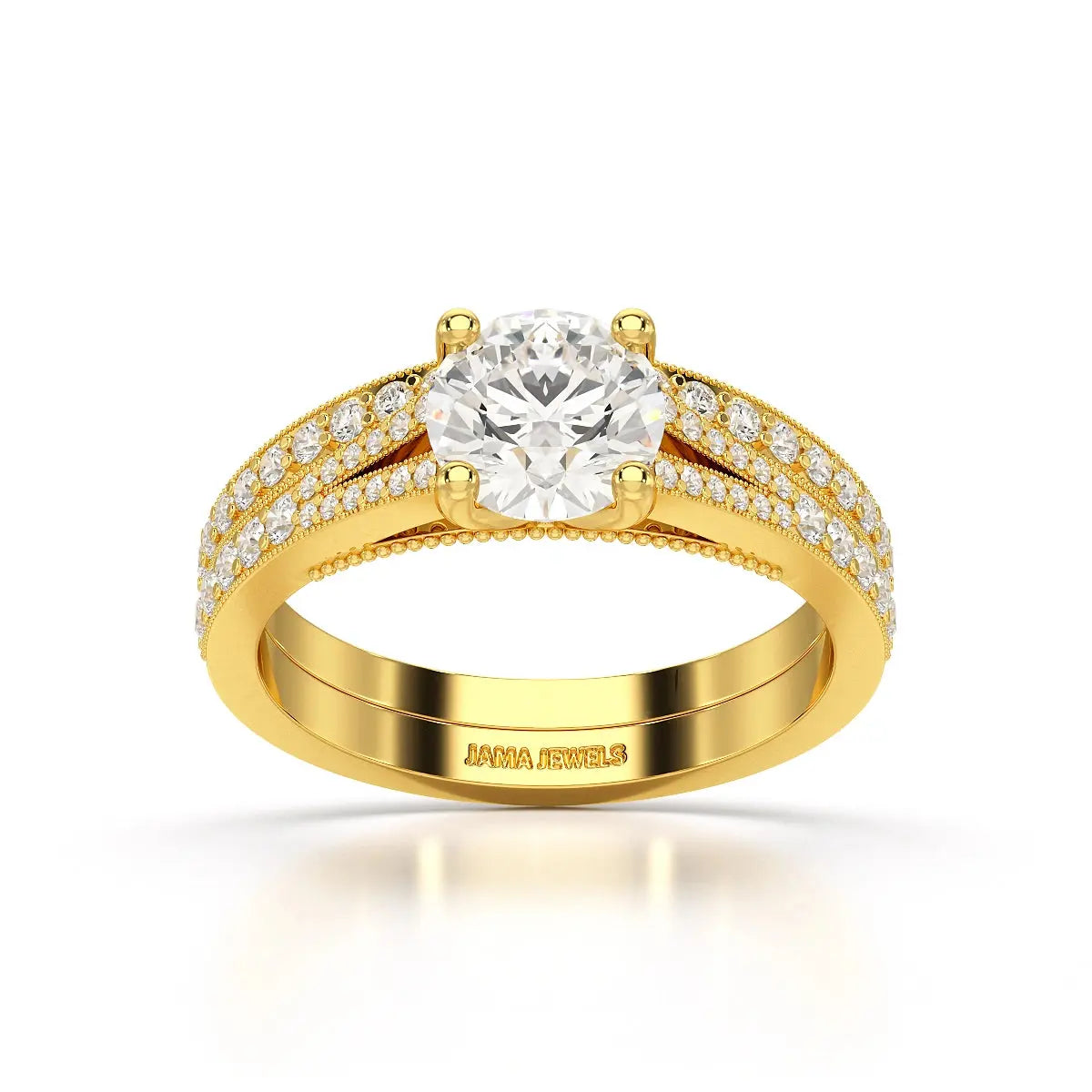 1.45 CT Round Cut Layered Lab Diamond Ring