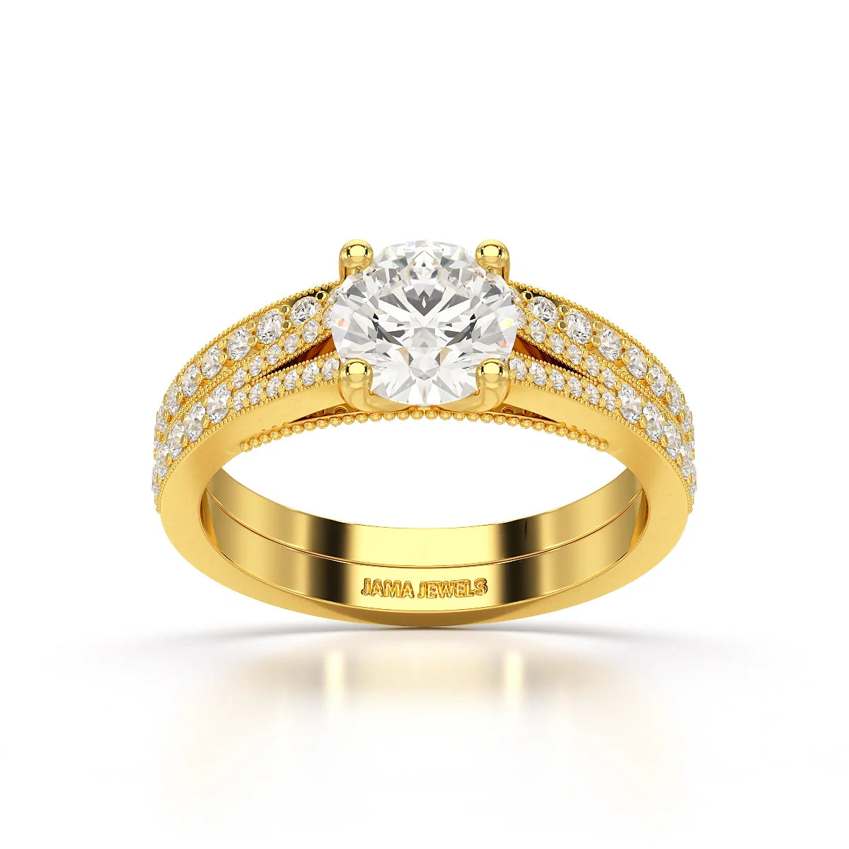 1.45 CT Round Cut Layered Lab Diamond Ring