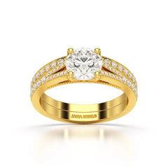 1.45 CT Round Cut Layered Lab Diamond Ring