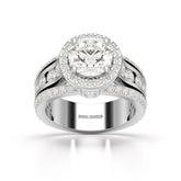 3.68 CT Round Cut Halo Lab Diamond Ring