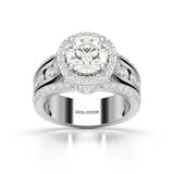 3.68 CT Round Cut Halo Lab Diamond Ring