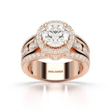 3.68 CT Round Cut Halo Lab Diamond Ring