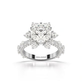 4.61 CT Round Cut Flower Halo Lab Diamond Ring