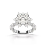 4.61 CT Round Cut Flower Halo Lab Diamond Ring