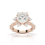 4.61 CT Round Cut Flower Halo Lab Diamond Ring