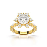 4.61 CT Round Cut Flower Halo Lab Diamond Ring