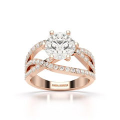3.23 CT Round Cut Layered Lab Diamond Ring Jama Jewels