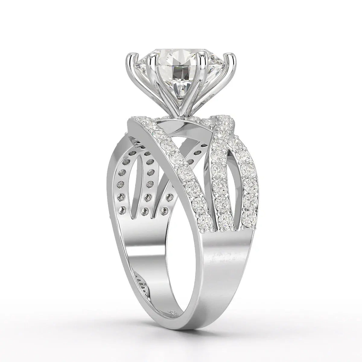 3.23 CT Round Cut Layered Lab Diamond Ring Jama Jewels
