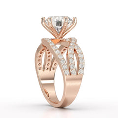 3.23 CT Round Cut Layered Lab Diamond Ring Jama Jewels
