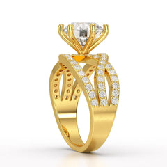 3.23 CT Round Cut Layered Lab Diamond Ring Jama Jewels