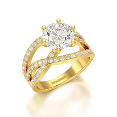 3.23 CT Round Cut Layered Lab Diamond Ring Jama Jewels