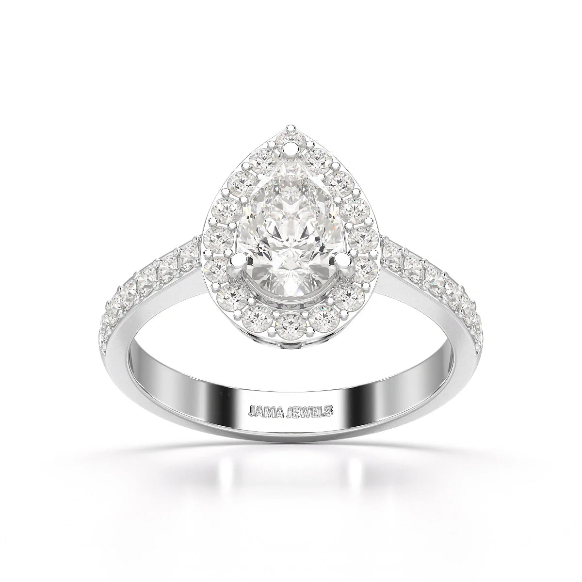2.24 CT Pear Cut Halo Lab Diamond Ring