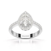2.24 CT Pear Cut Halo Lab Diamond Ring