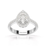 2.24 CT Pear Cut Halo Lab Diamond Ring