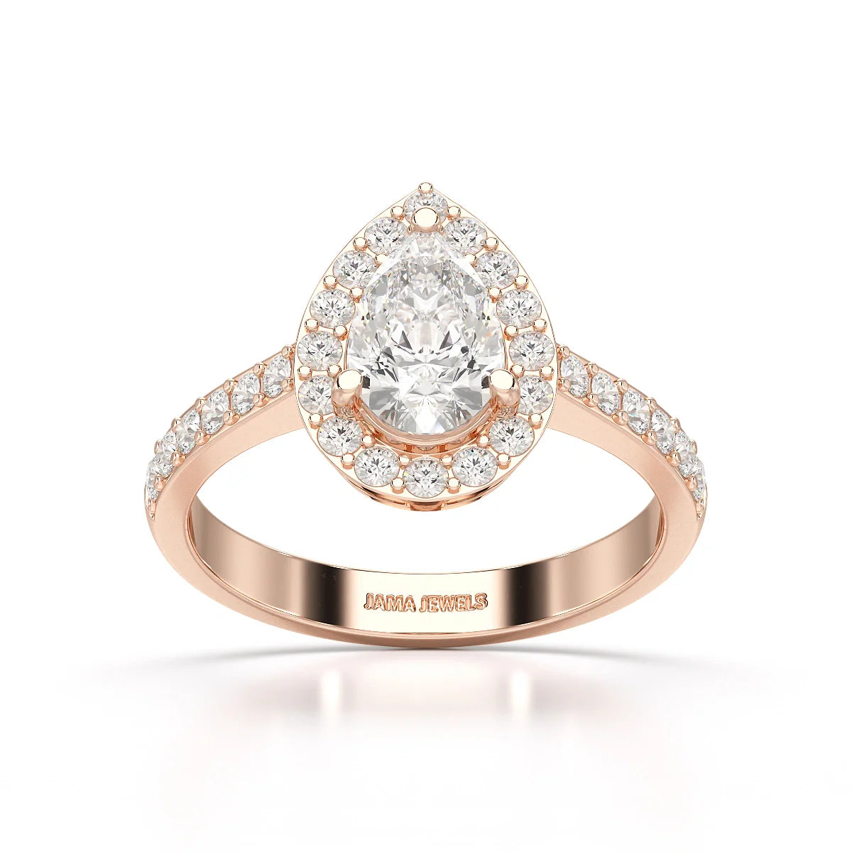 2.24 CT Pear Cut Halo Lab Diamond Ring