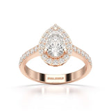 2.24 CT Pear Cut Halo Lab Diamond Ring