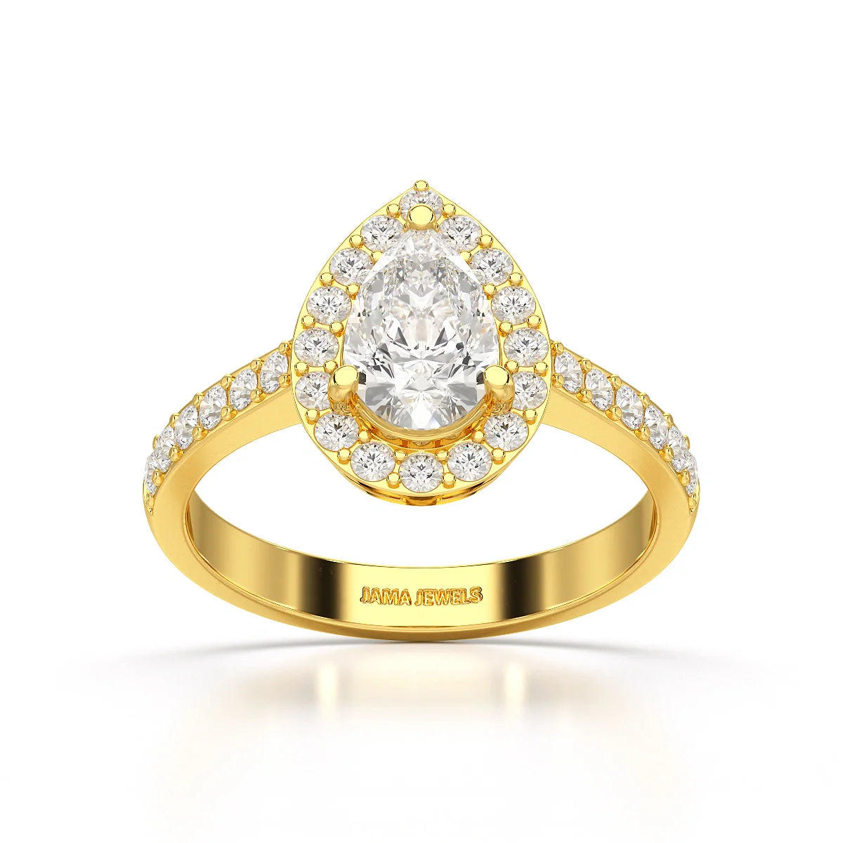 2.24 CT Pear Cut Halo Lab Diamond Ring