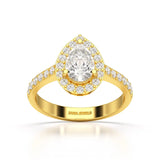 2.24 CT Pear Cut Halo Lab Diamond Ring