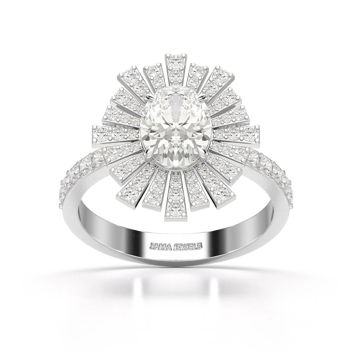1.93 CT Oval Cut Halo Lab Diamond Ring