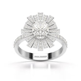 1.93 CT Oval Cut Halo Lab Diamond Ring