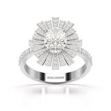 1.93 CT Oval Cut Halo Lab Diamond Ring
