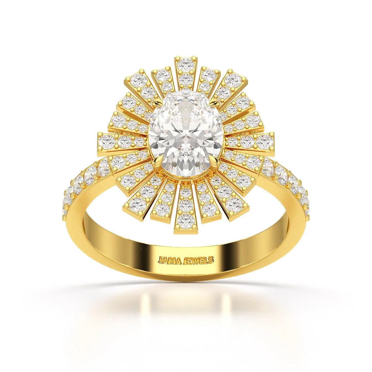 1.93 CT Oval Cut Halo Lab Diamond Ring