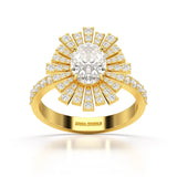 1.93 CT Oval Cut Halo Lab Diamond Ring