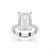 12 CT Emerald Cut Hidden Halo Lab Diamond Ring