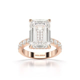 12 CT Emerald Cut Hidden Halo Lab Diamond Ring