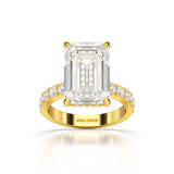 12 CT Emerald Cut Hidden Halo Lab Diamond Ring