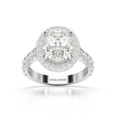 3.48 CT Oval Cut Halo Lab Diamond Ring