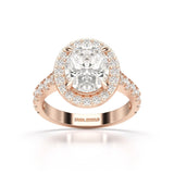 3.48 CT Oval Cut Halo Lab Diamond Ring