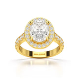3.48 CT Oval Cut Halo Lab Diamond Ring
