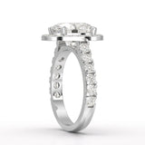 3.48 CT Oval Cut Halo Lab Diamond Ring