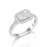 1.71 CT Emerald Cut Halo Lab Diamond Ring
