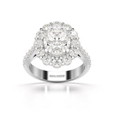 4 CT Oval Cut Halo Lab Diamond Ring