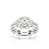 1.77 CT Cushion Cut Halo Layered Lab Diamond Ring