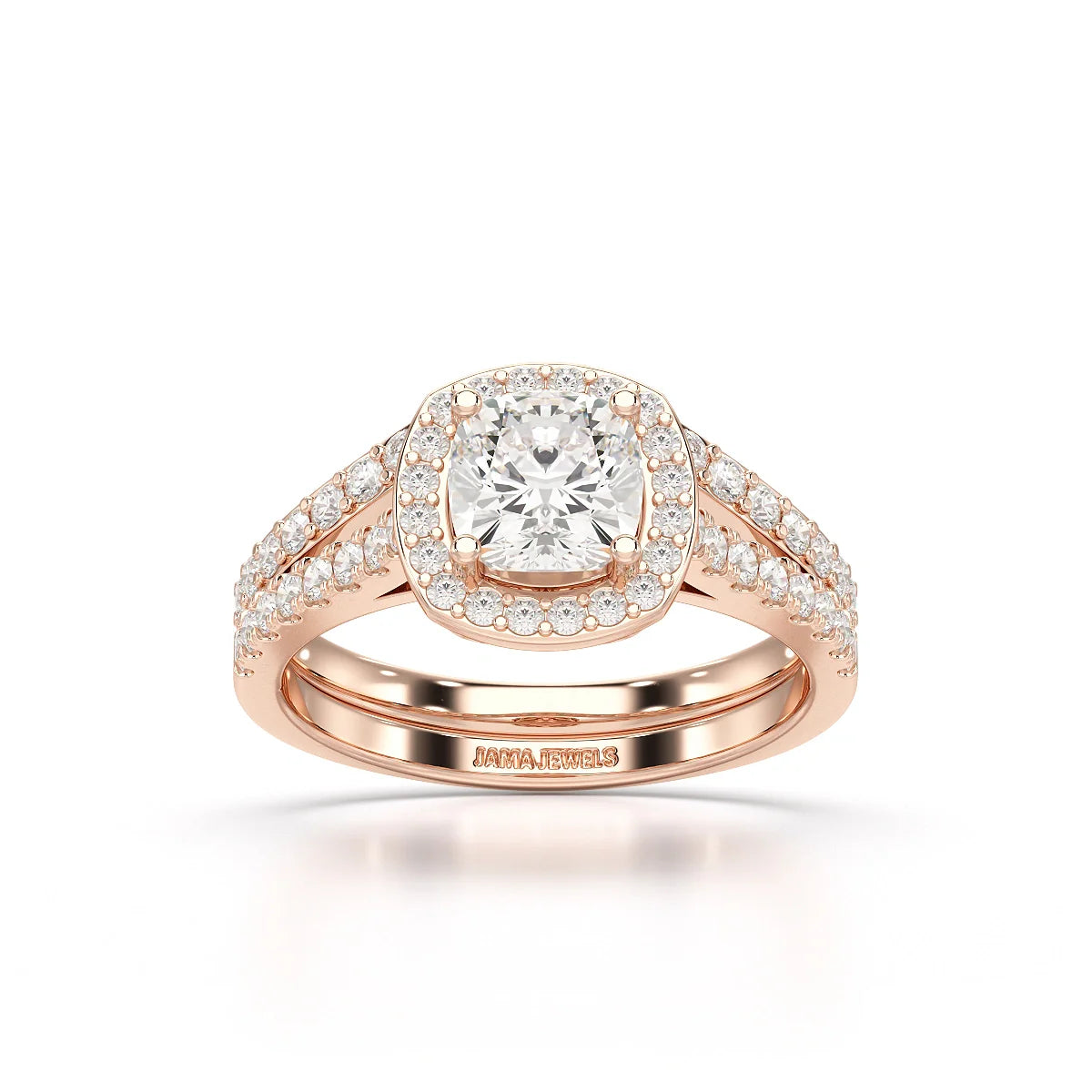 1.77 CT Cushion Cut Halo Layered Lab Diamond Ring