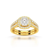 1.77 CT Cushion Cut Halo Layered Lab Diamond Ring