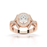 1.9 CT Round Cut Solitaire Halo Lab Diamond Ring