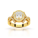 1.9 CT Round Cut Solitaire Halo Lab Diamond Ring